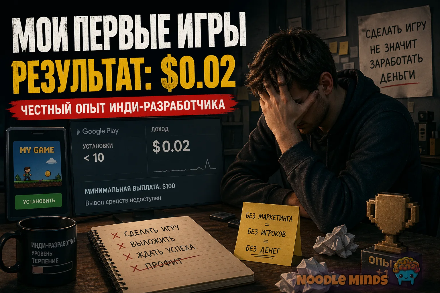Сколько я заработал на своих первых играх — честный опыт (спойлер: от $0.02 до $0.10)